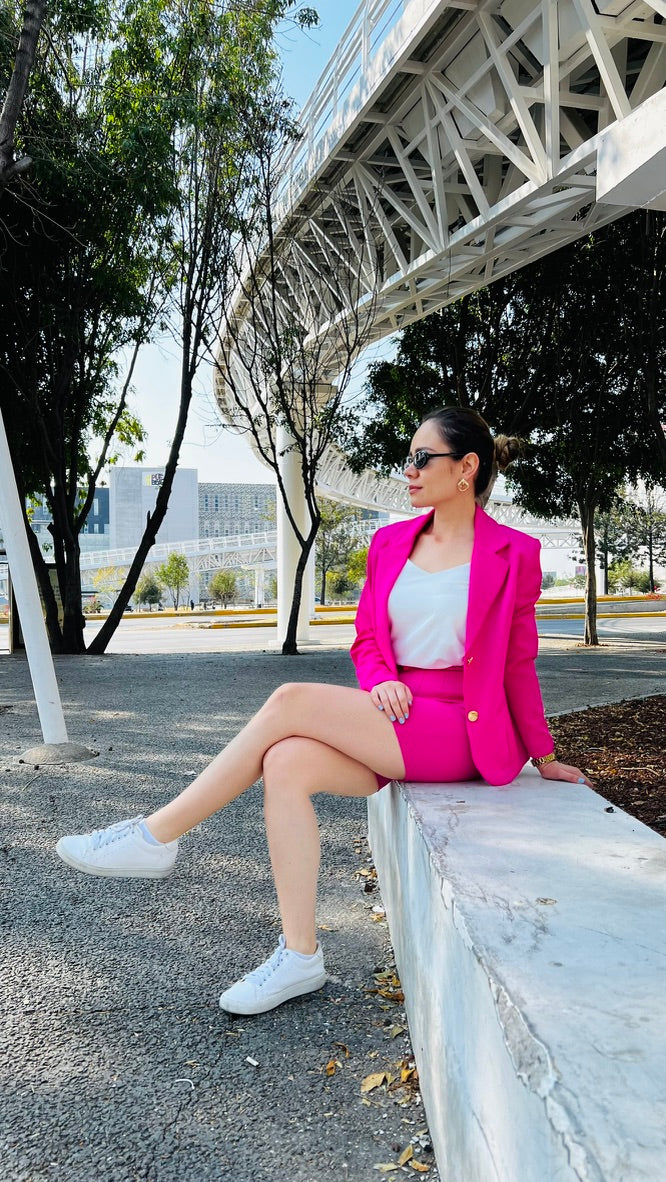 Short pinzas fucsia