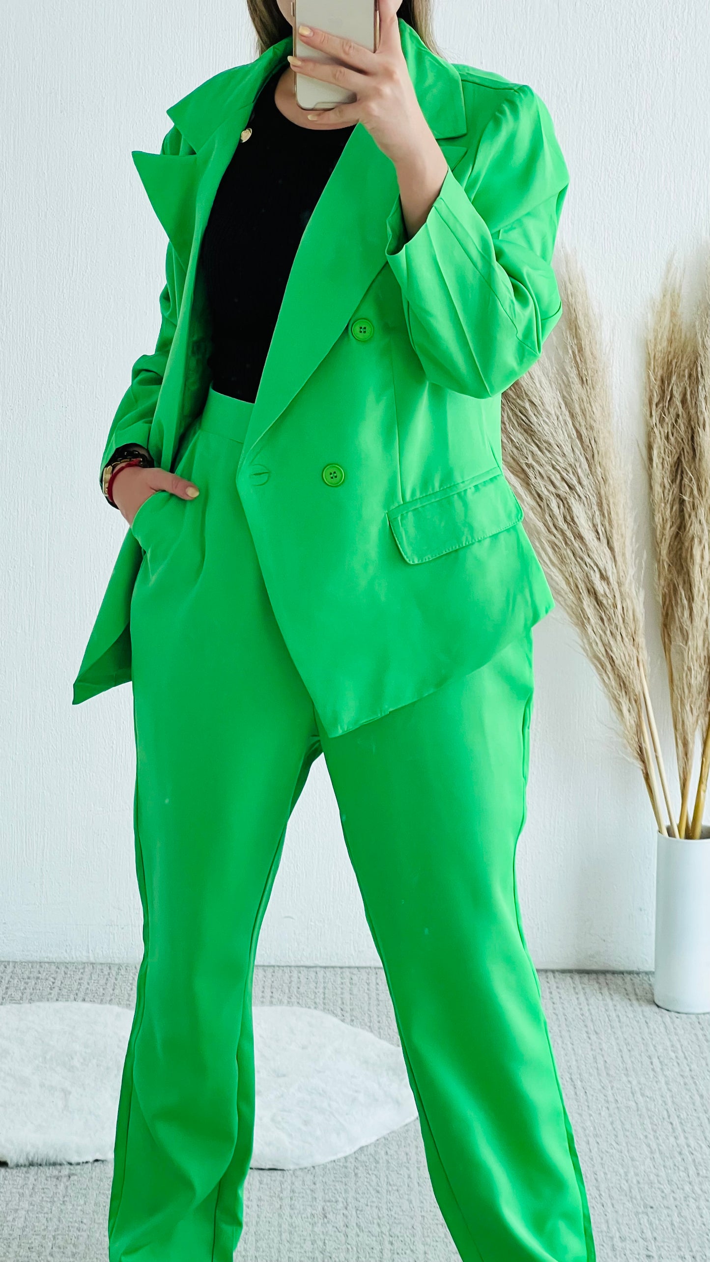 Conjunto 2 piezas blazer + pantalon de vestir verde