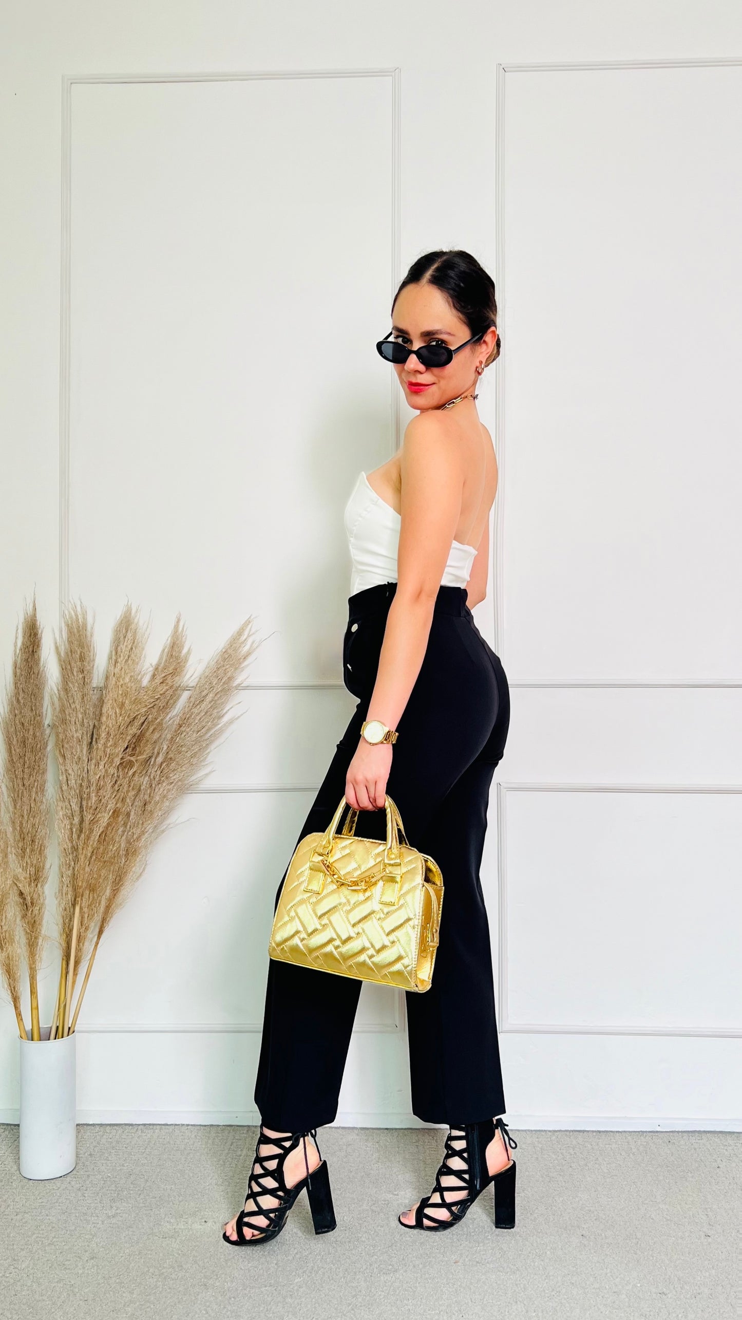 Pantalon botones negro