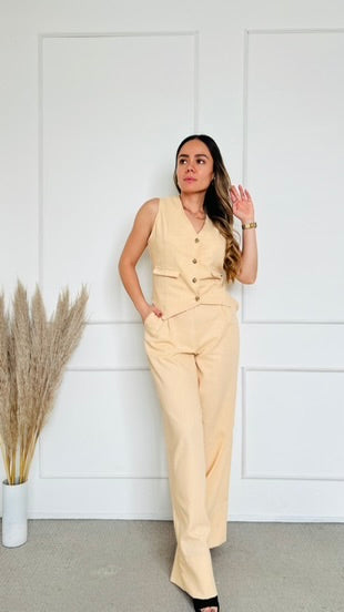 Conjunto lino miel