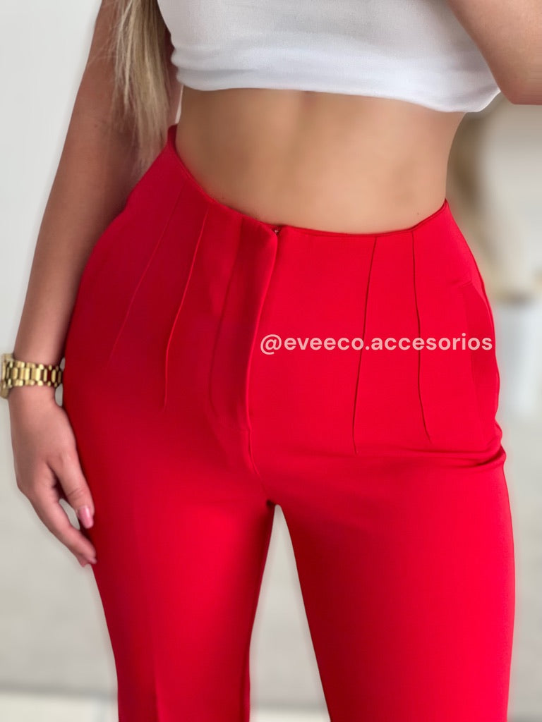 Pantalon pinzas rojo