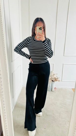 Conjunto rayas negro