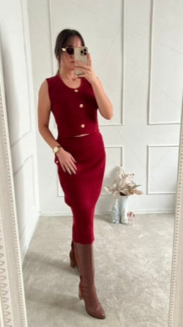 Conjunto 3 piezas burgundy