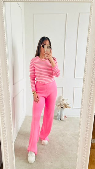 Conjunto rayas rosa