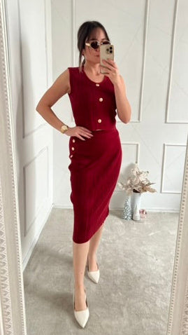 Conjunto 3 piezas burgundy