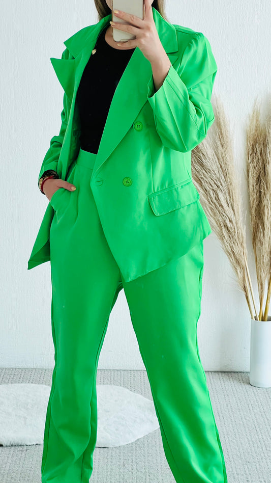Conjunto 2 piezas blazer + pantalon de vestir verde