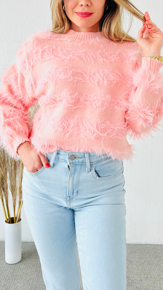 Sueter afelpado rosa claro