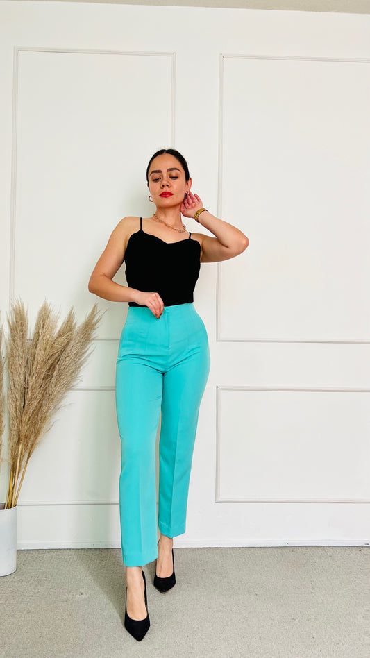 Pantalon pinzas aqua