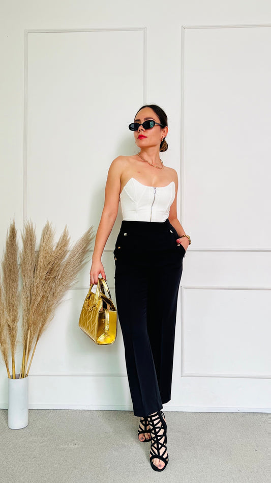 Pantalon botones negro